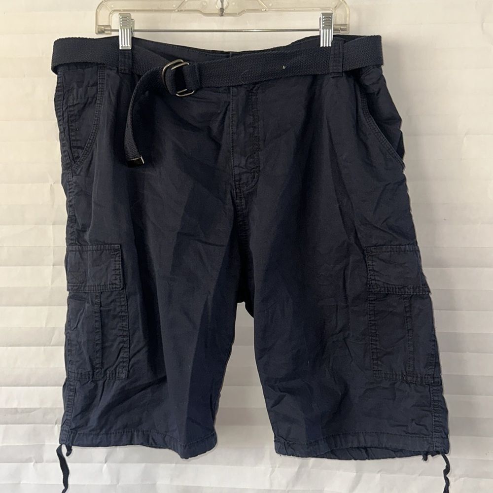Galaxy by Harvic Men’s Dark Blue Cargo Shorts Size 38 Casual Utility Pockets